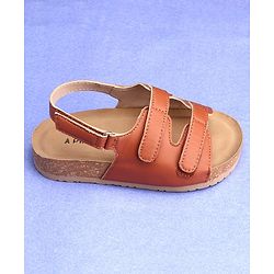 Pine Kids Sandals With Velcro Closure - Brown