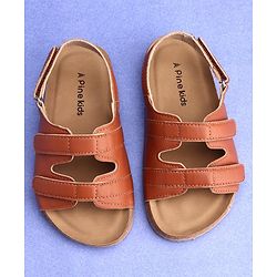 Pine Kids Sandals With Velcro Closure - Brown