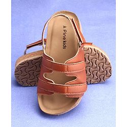 Pine Kids Sandals With Velcro Closure - Brown