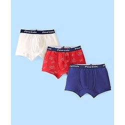 Pine Kids Cotton Lycra Knit Briefs Solid Color & Gaming Console Print Pack of 3 - Multicolor