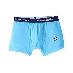 Pine Kids Cotton Spandex Knit Boxers With Basketball Print Pack of 3 - Blue White & Orange