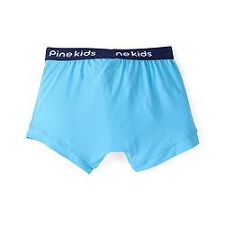 Pine Kids Cotton Spandex Knit Boxers With Basketball Print Pack of 3 - Blue White & Orange