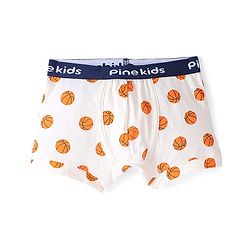Pine Kids Cotton Spandex Knit Boxers With Basketball Print Pack of 3 - Blue White & Orange
