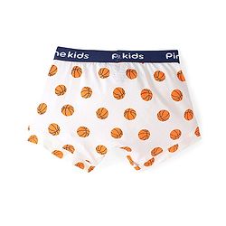 Pine Kids Cotton Spandex Knit Boxers With Basketball Print Pack of 3 - Blue White & Orange