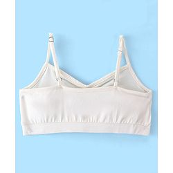 Pine Kids Cotton Sleeveless Bralettes Solid Colour Set of 3 -White