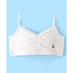Pine Kids Cotton Sleeveless Bralettes Solid Colour Set of 3 -White