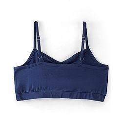 Pine Kids Cotton Sleeveless Bralettes Solid Colour Set of 3 - Blue Beige and White