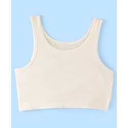 Pine Kids Cotton Spandex Sleeveless Solid Colour Bralettes Pack of 3 - White