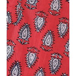 Pine Kids 100% Cotton Woven Full Sleeves Kurta & Pajama Set Floral Print - Maroon