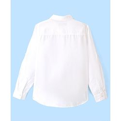 Pine Kids 100% Cotton Full Sleeves Solid Colour Shirt - White
