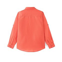 Pine Kids Cotton Full Sleeves Solid Color Shirt - Orange
