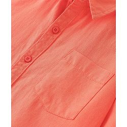Pine Kids Cotton Full Sleeves Solid Color Shirt - Orange