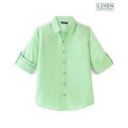 Pine Kids Full Sleeves Solid Color Shirt - Green
