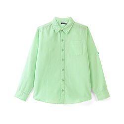 Pine Kids Full Sleeves Solid Color Shirt - Green