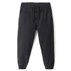 Pine Kids Full Length Elasticated Waist Solid Color Jogger Jeans - Black