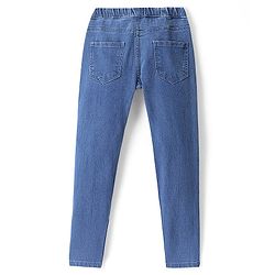Pine Kids Cotton Ankle Length Stretchable Jeggings - Dark Blue