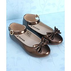 Pine Kids Party Wear Ballerina Bow Applique - Bronze