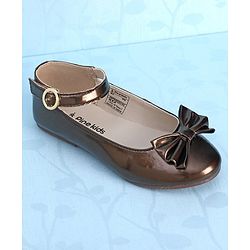 Pine Kids Party Wear Ballerina Bow Applique - Bronze