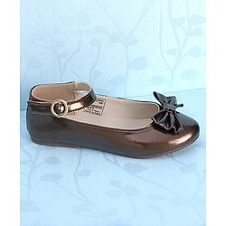 Pine Kids Party Wear Ballerina Bow Applique - Bronze