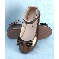 Pine Kids Party Wear Ballerina Bow Applique - Bronze