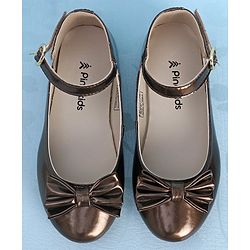 Pine Kids Party Wear Ballerina Bow Applique - Bronze