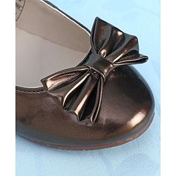 Pine Kids Party Wear Ballerina Bow Applique - Bronze