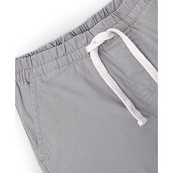 Pine Kids Cotton Elasticated Above Knee Length Solid Colour Shorts - Light Grey