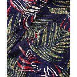 Pine Kids Cotton Half Sleeves Tropical Leaf Printed Shirt - Multicolour