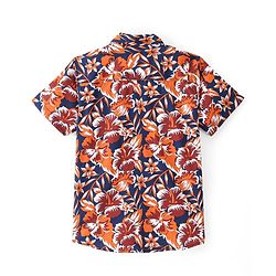 Pine Kids Cotton Half Sleeves Shirt With Tropical Print  - Multicolor