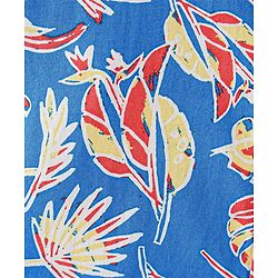 Pine Kids Cotton Half Sleeves Shirt All Over Tropical Print - Blue
