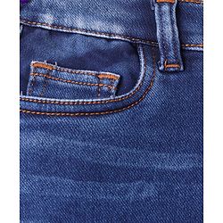 Pine Kids Denim Woven Full Length Washed Jeans - Navy