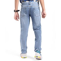 Pine Kids Cotton Elastane Full Length Washed Denim Jeans - Blue