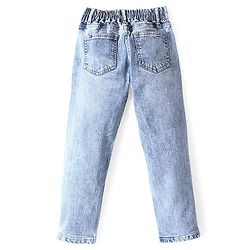 Pine Kids Cotton Elastane Full Length Washed Denim Jeans - Blue