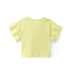 Pine Kids Cotton Knit Half Sleeves Top Heart Print - Yellow