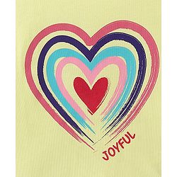 Pine Kids Cotton Knit Half Sleeves Top Heart Print - Yellow