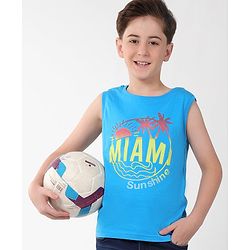 Pine Kids 100% Cotton Knit Sleeveless T-Shirt Text Print - Blithe