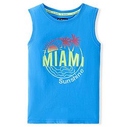 Pine Kids 100% Cotton Knit Sleeveless T-Shirt Text Print - Blithe