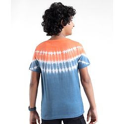 Pine Kids 100% Cotton Knit Half Sleeves Tie & Dyed T-Shirt - Blue