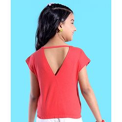 Pine Kids 100% Cotton Knit Sleeveless Top Rainbow Embroidered - Red