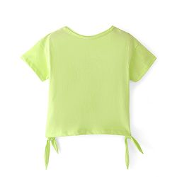 Pine Kids 100% Cotton Knit Half Sleeves T-Shirts Floral Print - Green