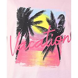 Pine Kids 100% Cotton Knit Half Sleeves Top Beach Theme- Pink