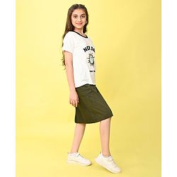 Pine Kids Cotton Knit Half Sleeves T-Shirt Sun Print - Snow White