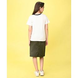Pine Kids Cotton Knit Half Sleeves T-Shirt Sun Print - Snow White