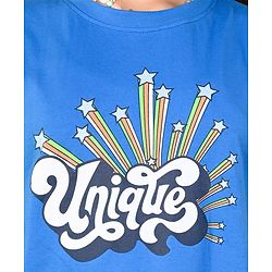 Pine Kids 100% Cotton Knit Half Sleeves T-Shirt Text Print - French Blue