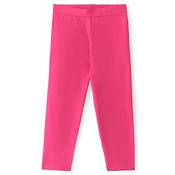 Pine Kids Cotton Lycra Knit Full Length Solid Color Legging - Raspberry Sorbet