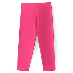 Pine Kids Cotton Lycra Knit Full Length Solid Color Legging - Raspberry Sorbet