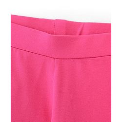 Pine Kids Cotton Lycra Knit Full Length Solid Color Legging - Raspberry Sorbet