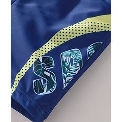 Pine Kids Swimming Trunks with Text Print-  Navy Blue