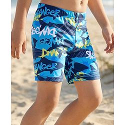 Pine Kids Printed Swimming Trunk- Blue