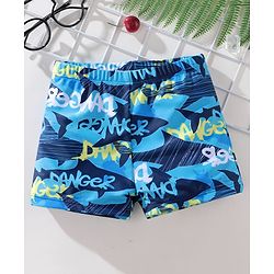 Pine Kids Printed Swimming Trunk- Blue